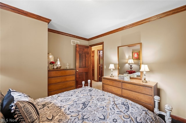 bedroom featuring ornamental molding