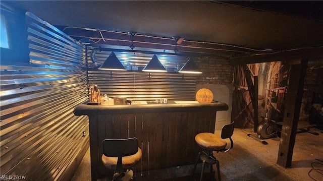 bar with concrete floors