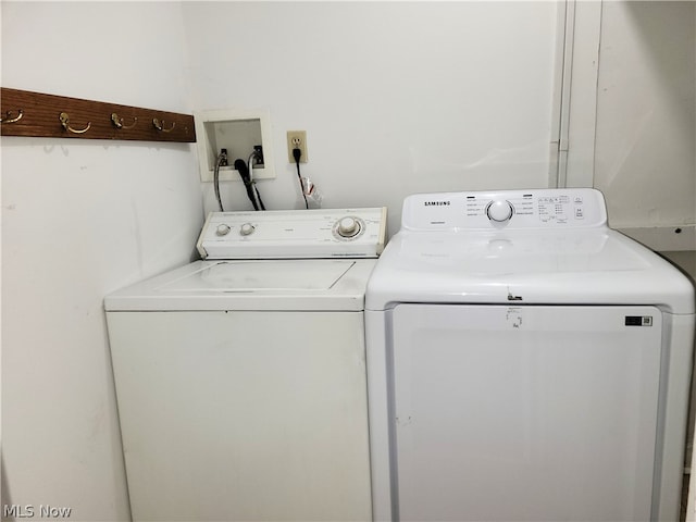 laundry area featuring washer and dryer and hookup for a washing machine