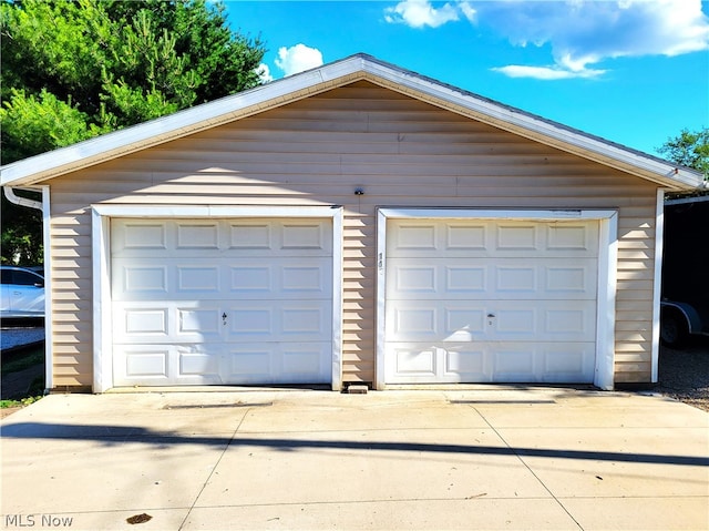 view of garage