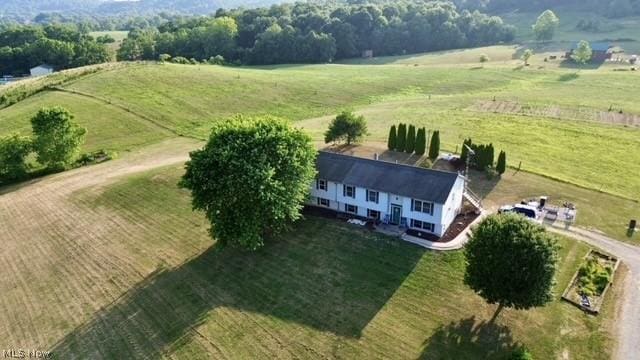 bird's eye view featuring a rural view