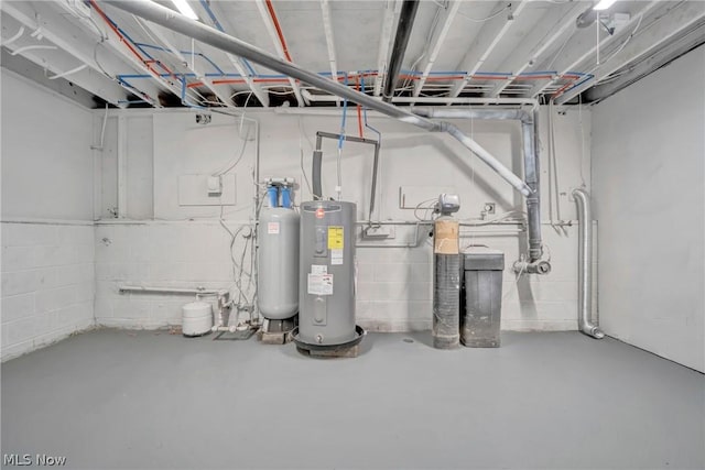 utility room featuring water heater