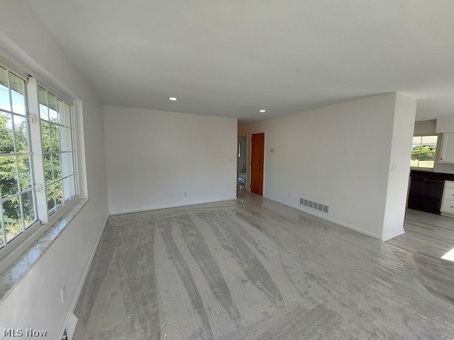 empty room featuring light colored carpet