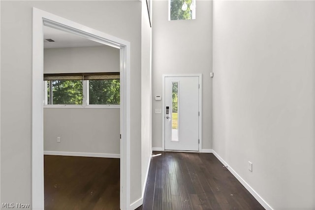 foyer featuring dark hardwood / wood-style flooring