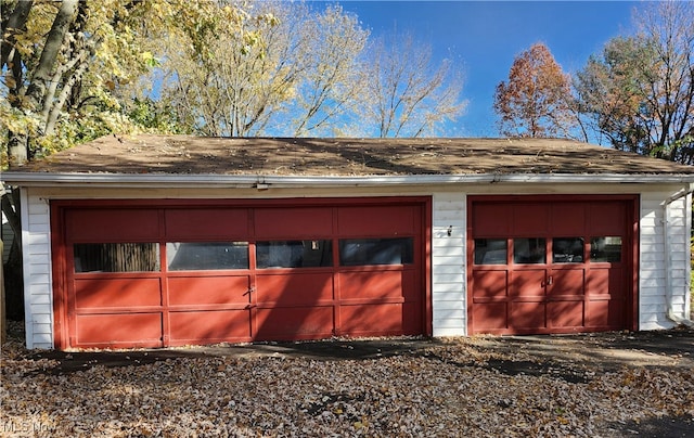 view of garage