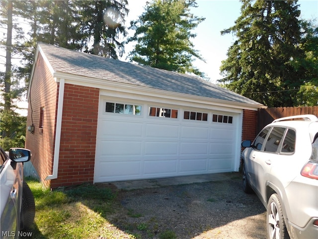 view of garage