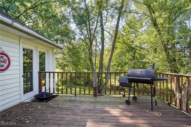 deck with area for grilling