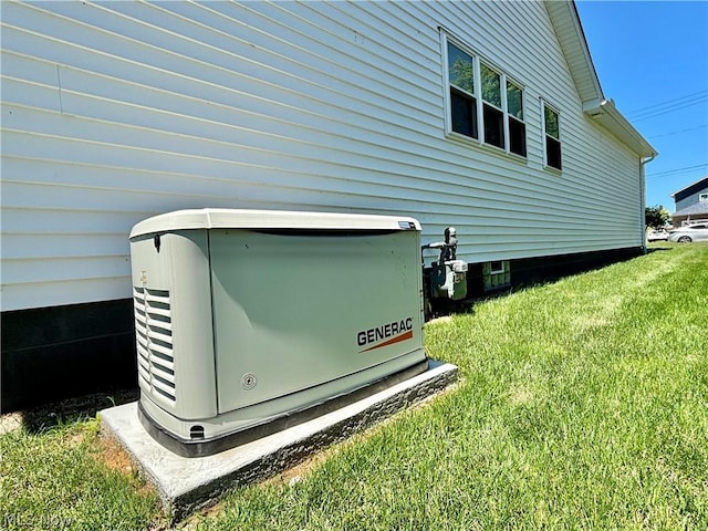 details featuring gas meter and a power unit