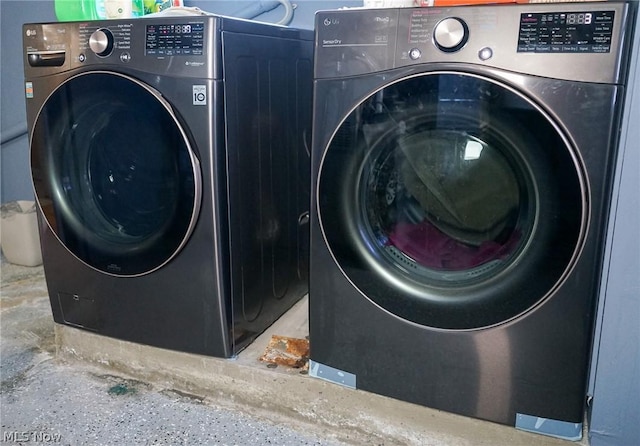 washroom featuring separate washer and dryer