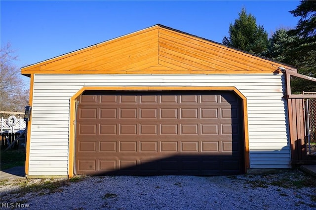 view of garage