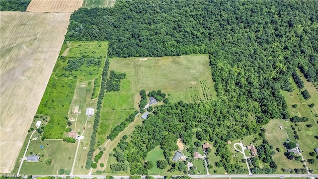 aerial view featuring a rural view