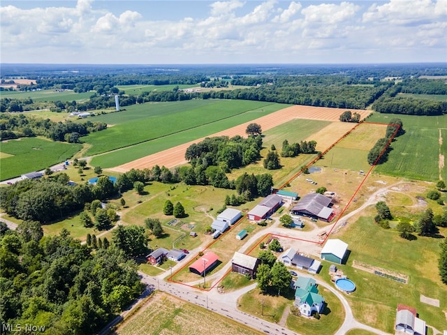 bird's eye view featuring a rural view