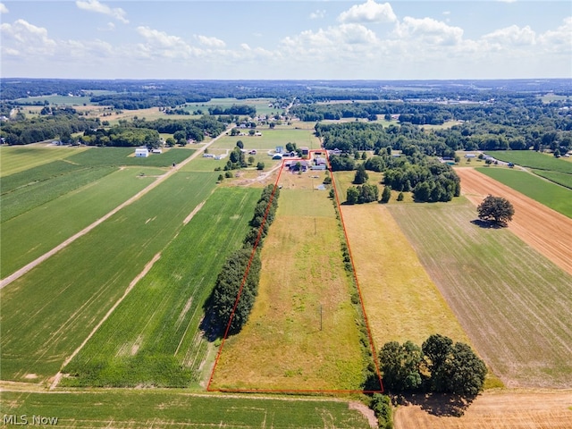 bird's eye view featuring a rural view