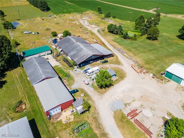 aerial view with a rural view