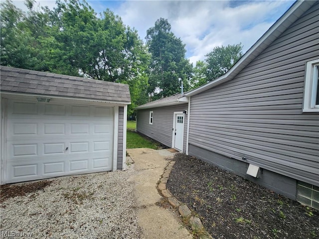 view of garage