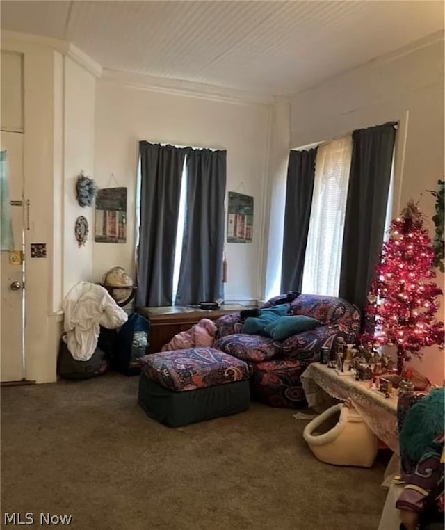 interior space with crown molding