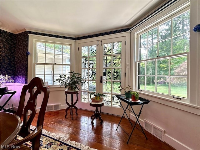 interior space featuring french doors