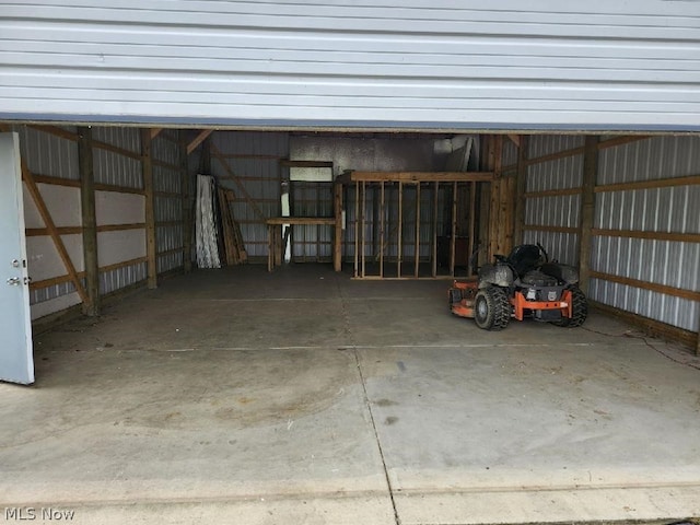 view of garage