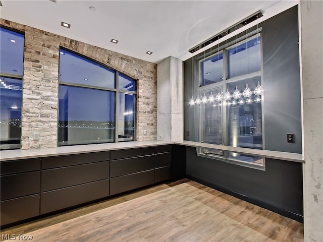 kitchen featuring light wood-type flooring