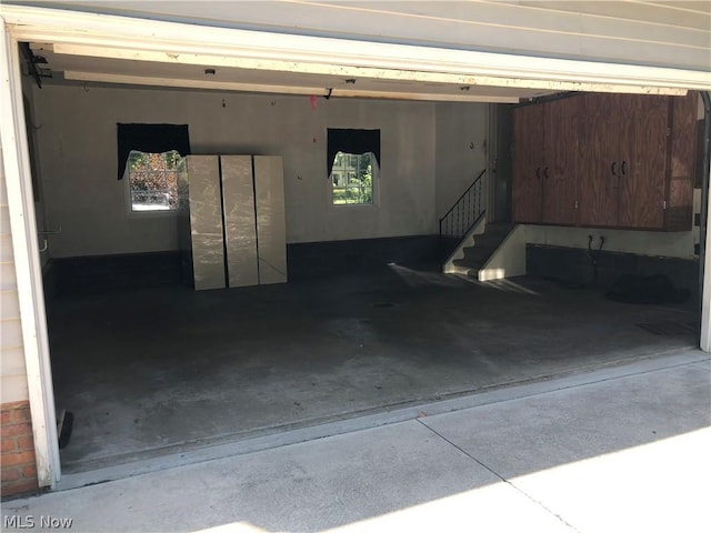 view of garage