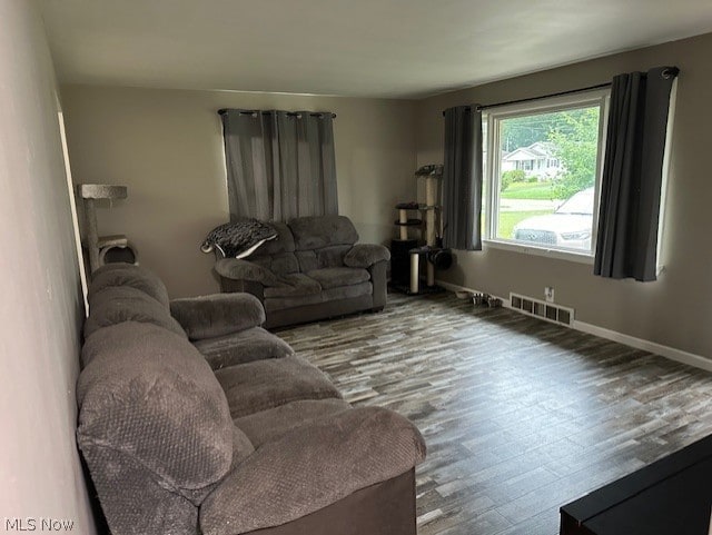 living room featuring hardwood / wood-style flooring