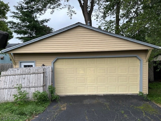 view of garage