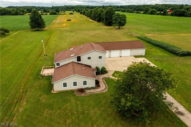 aerial view with a rural view