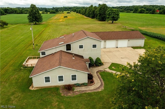 aerial view featuring a rural view