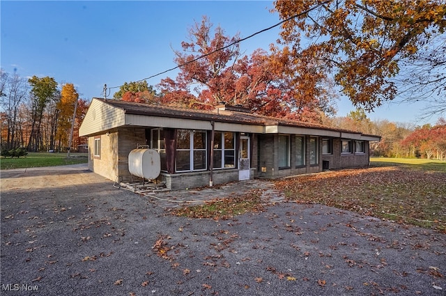 view of single story home