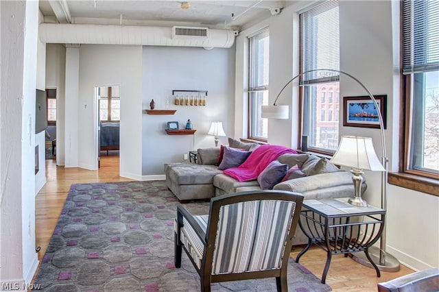 living room featuring hardwood / wood-style floors