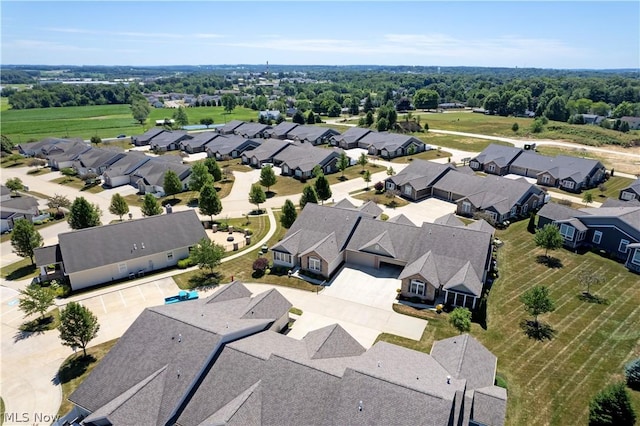 aerial view with a residential view