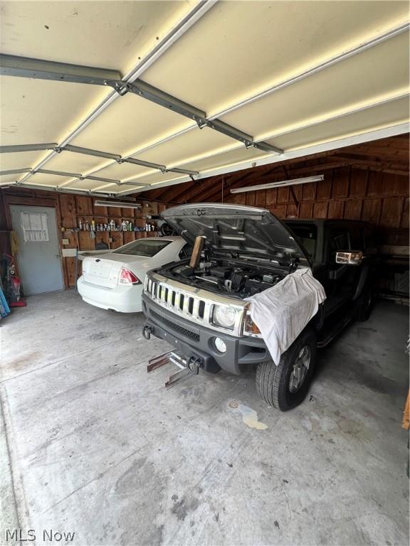 view of garage