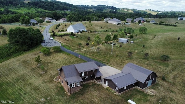 aerial view featuring a rural view