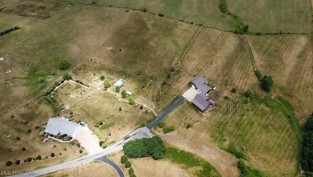 bird's eye view with a rural view