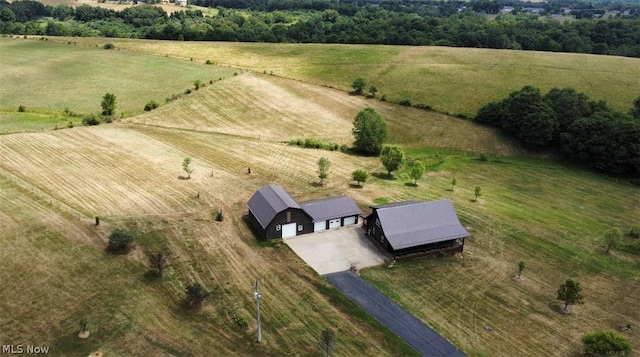 aerial view with a rural view