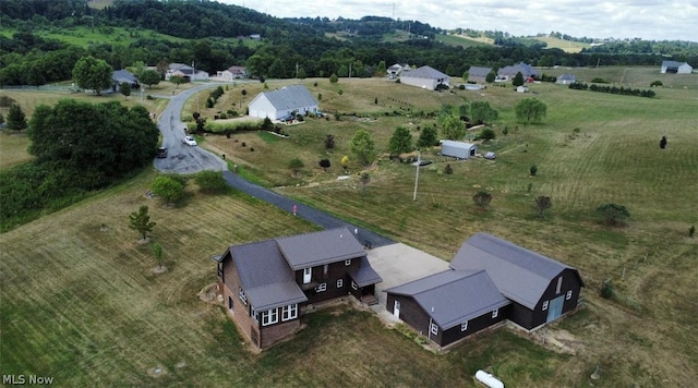 drone / aerial view with a rural view