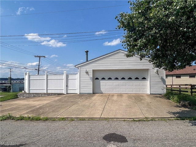 view of garage