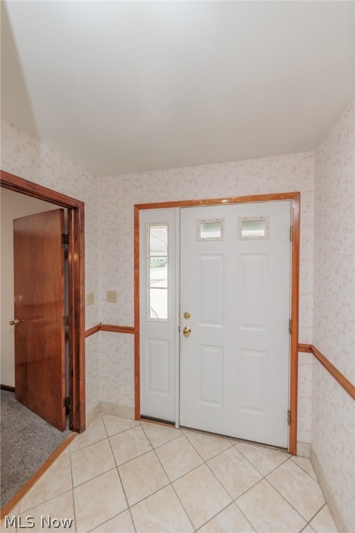 view of tiled foyer