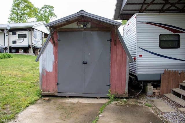 view of shed