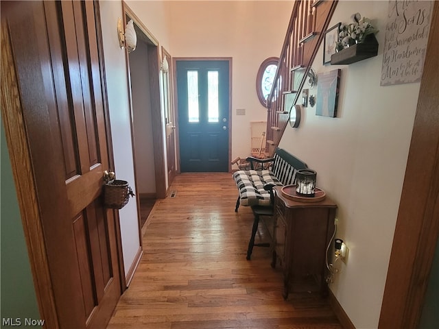 doorway featuring light hardwood / wood-style flooring