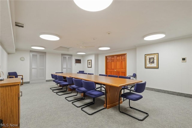 interior space with light colored carpet
