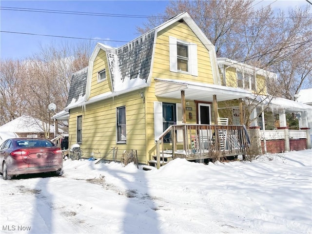 view of front of property with a porch