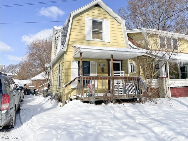 view of front of home with a porch