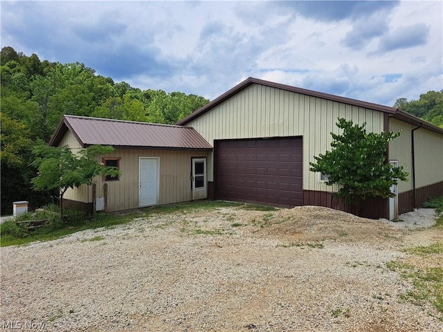 view of garage