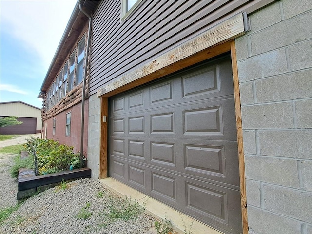 view of garage