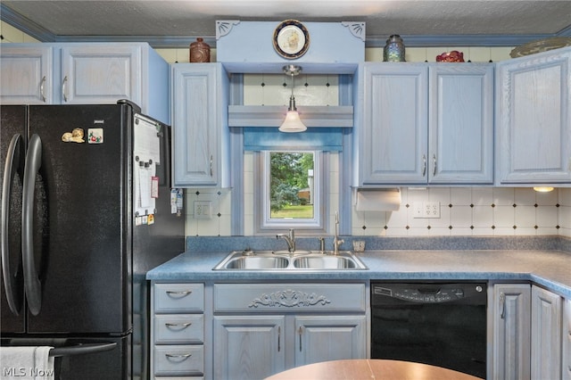 kitchen featuring sink and black appliances