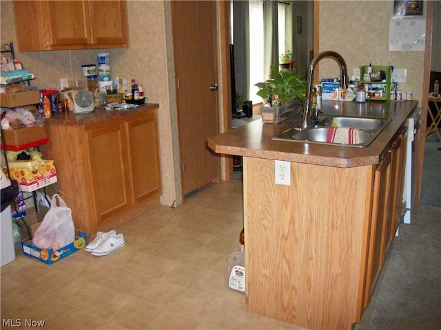 kitchen featuring sink and white dishwasher