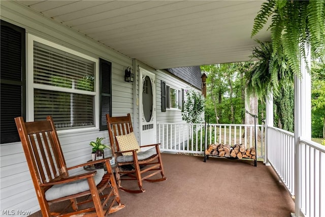 view of patio featuring covered porch