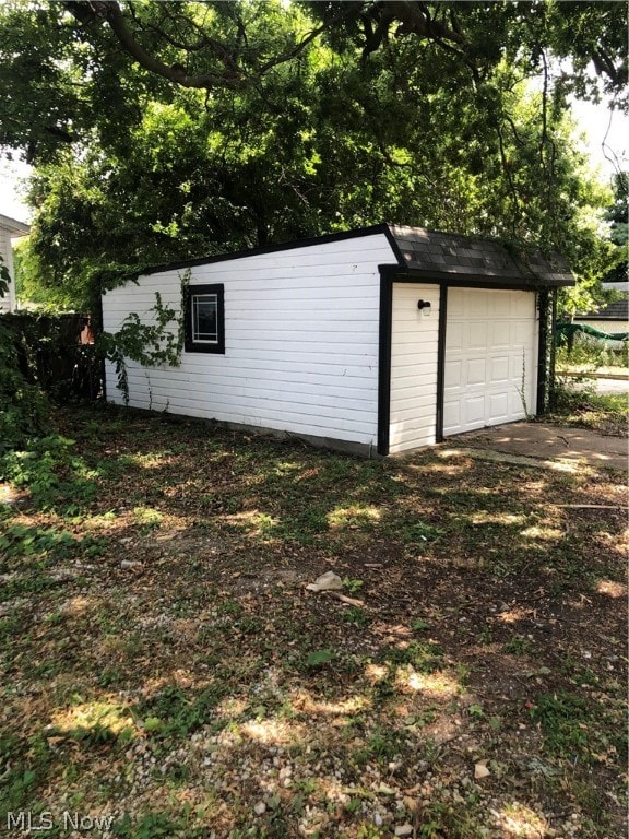 view of garage