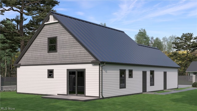 14501 Kennerdown Ave, Maple Heights, OH 44137 - rear view of house featuring metal roof and a barn